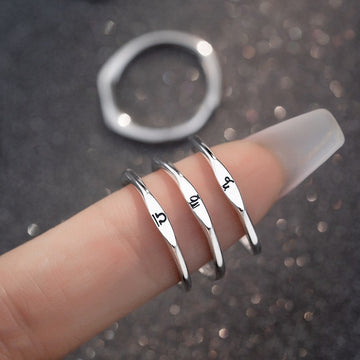 Simple Twelve Constellation Open Ring For