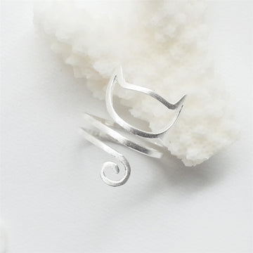 S925 Silver Personalized Winding Brushed Cute Ring