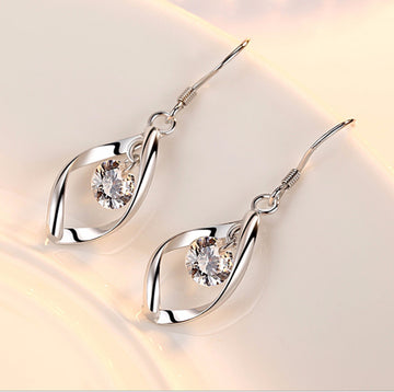 Zircon Reduction Silver Earrings Copper Plated