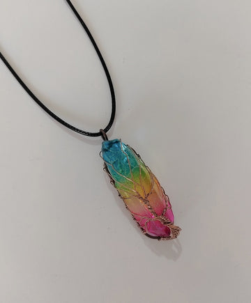 Hot Selling Stone Crystal Pillar Tree Necklace