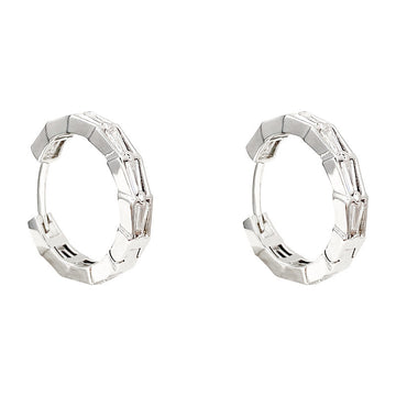 Sterling Silver Needle Zircon Eardrop Earrings