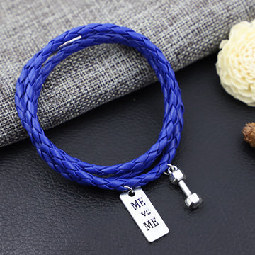 3 Lap Woven Pu Rope Bracelet