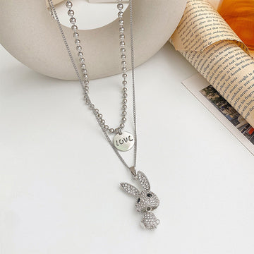 Double Decorative Titanium Steel Necklace Light