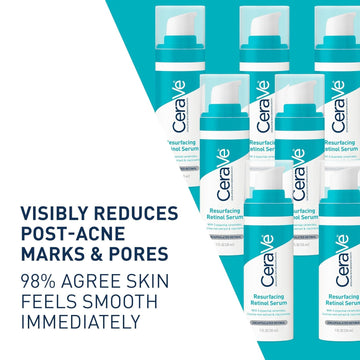 CeraVe Resurfacing Retinol Serum with Licorice Root Extract and Niacinamide for Post Acne Marks Brightening and Pore Minimizer Non Comedogenic Skin Barrier Repair