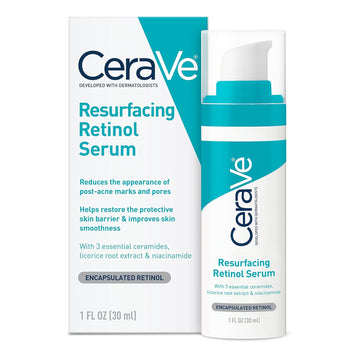 CeraVe Resurfacing Retinol Serum with Licorice Root Extract and Niacinamide for Post Acne Marks Brightening and Pore Minimizer Non Comedogenic Skin Barrier Repair