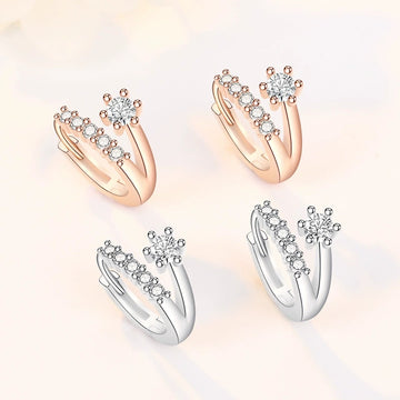 Women'S Simple Double Ring Earrings Versatile