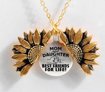 Sunflower Double Layer Lettering Necklace Stylish