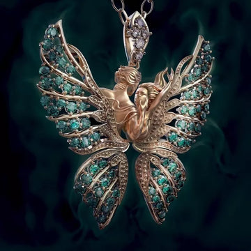 Angel Wings Diamond Butterfly Necklace Lovers