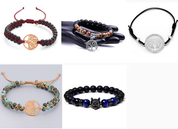 Woven Twine Double Tree Of Life Bracelet