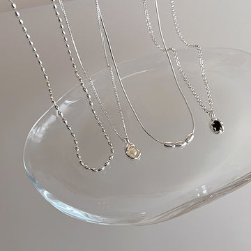 Irregular Zircon Pearl Metal Pendant Necklace