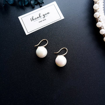 Simple Pearl Earrings For Women 18K
