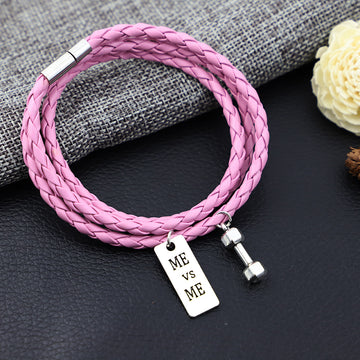 3 Lap Woven Pu Rope Bracelet