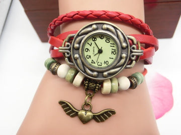 Vintage Casual Flying Heart Pendant Bracelet