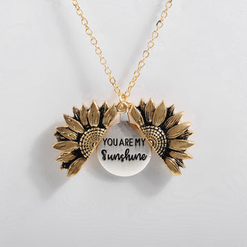 Sunflower Double Layer Lettering Necklace Stylish
