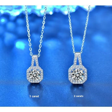 Moissanite S925 Sterling Silver Geometric Necklace