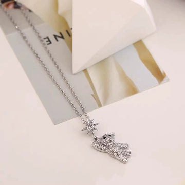 Women'S Cute Bear Necklace Titanium Steel