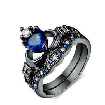 Crown Love Sapphire Female Ring Alloy