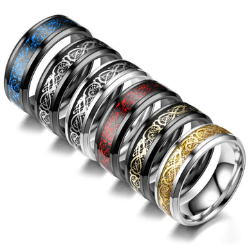 Stainless Steel Dragon Pattern Ring For