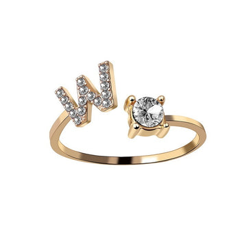 New Design Adjustable 26 Initial Letter Ring