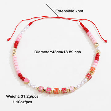 Colorful Beaded Necklace And Square English