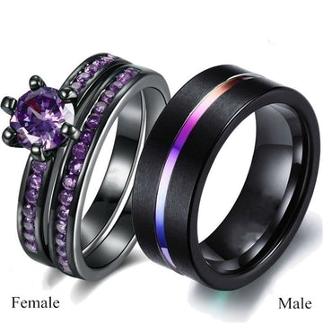 Lovers Purple Geometry Ring For Birthday