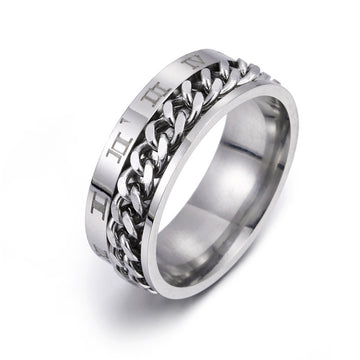 Roman Letter Rotatable Chain Rings For Ring