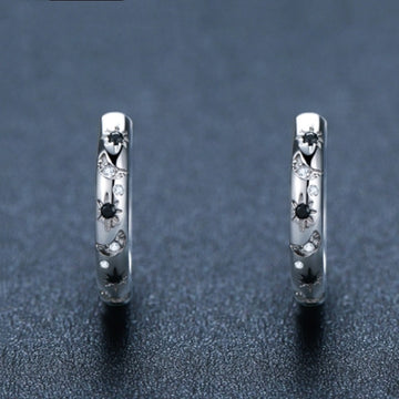 French Inlaid Zircon Star And Moon