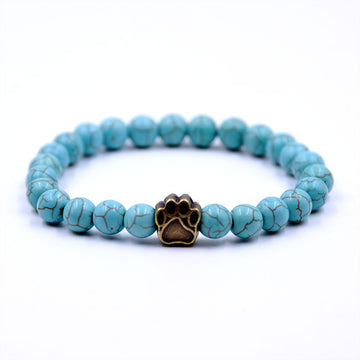 Volcanic Stone Dog Paw Bracelet With