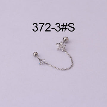 Thin Rod Stainless Steel Double Pierced