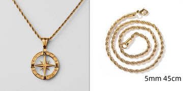 Stainless Steel Compass Circular Necklace Geometric