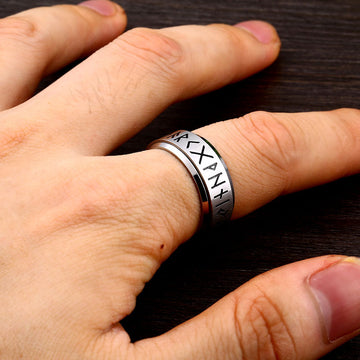 Korean Fashion Titanium Steel Rotatable Vintage Ring