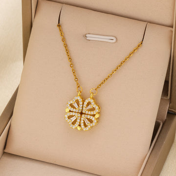 Fashionable Zircon Heart Shaped Necklace With