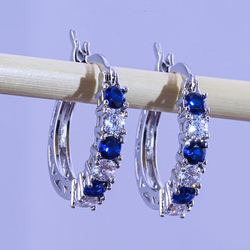 Colorful Zircon Ear Buckles Women'S European Ring