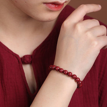 Plain Cinnabar Bracelet For Men And
