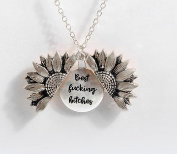 Sunflower Double Layer Lettering Necklace Stylish