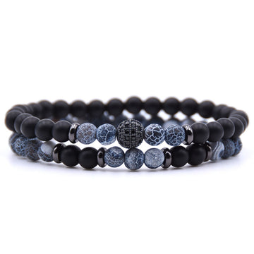 Micro Inlaid Zircon Natural Stone Beaded Bracelet