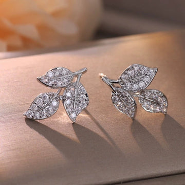 Women'S Elegant Leaf Earrings High End