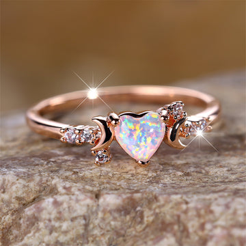 New Love Moon Three Claw Simple Ring