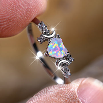 New Love Moon Three Claw Simple Ring