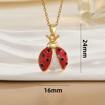 Women'S Creative Cartoon Ladybug Necklace Beetle