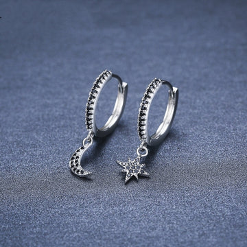 Fashion Personality Black Star And Moon