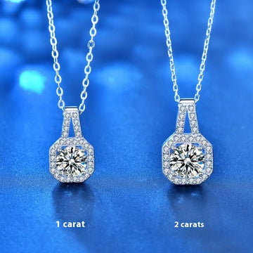Moissanite S925 Sterling Silver Geometric Necklace