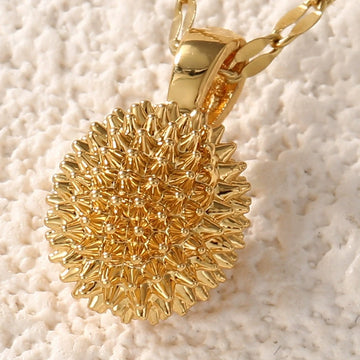 Women'S Solid Gold Durian Necklace Simple