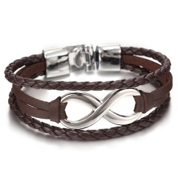 Lucky Figure 8 Leather Bracelet Unisex
