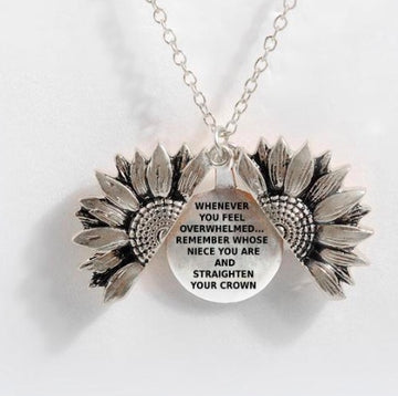 Sunflower Double Layer Lettering Necklace Stylish