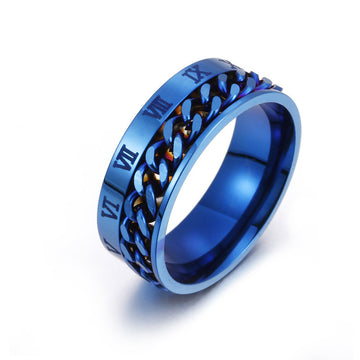 Roman Letter Rotatable Chain Rings For Ring