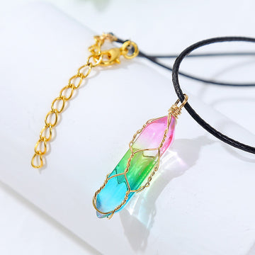 Women'S Transparent Geometric Diamond Crystal Necklace