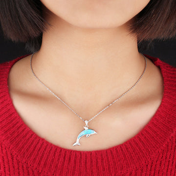 Ocean Dolphin Pendant Copper Necklace With