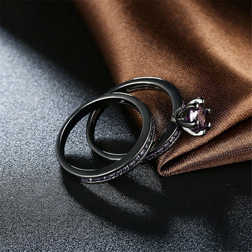 Lovers Purple Geometry Ring For Birthday