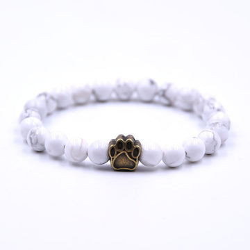 Volcanic Stone Dog Paw Bracelet With